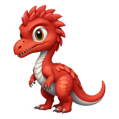 red cute Velociraptor sticker