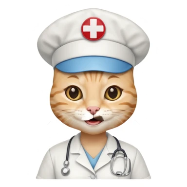 happy nurse cat sticker