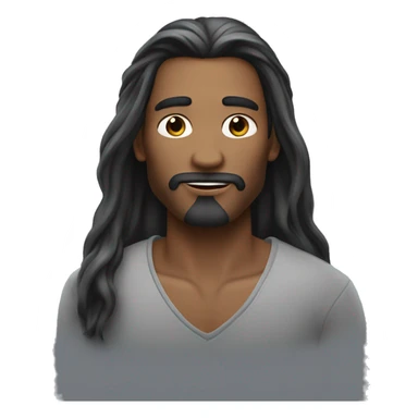 Long hair men +💀￼ sticker