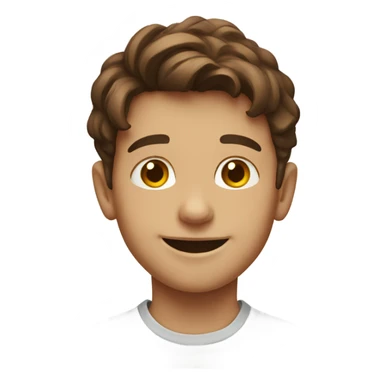 smiling boy portrait with brown hair sticker