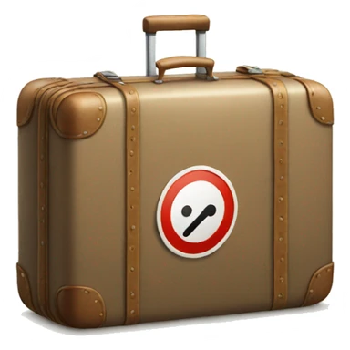 suitcase with prohibition sign sticker
