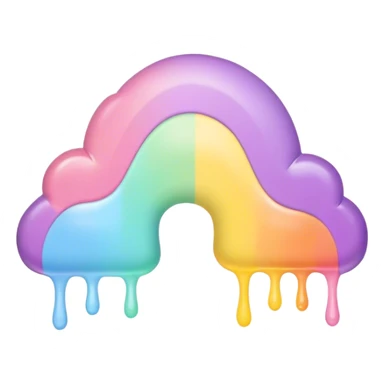 melted pastel rainbow background  sticker