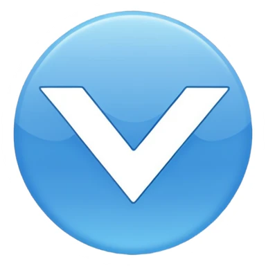 Mavi yuvarlak içinde beyaz tik sticker