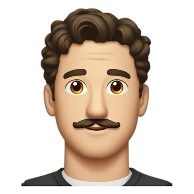 miles teller with mustache sticker