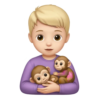 Baby with Monkey. sticker