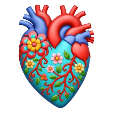 heart with a floral pattern sticker