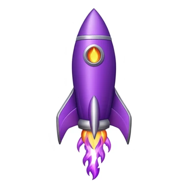 purple rocket purple flame sticker