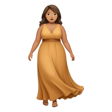 A plus sized woman in a maxi dress sticker