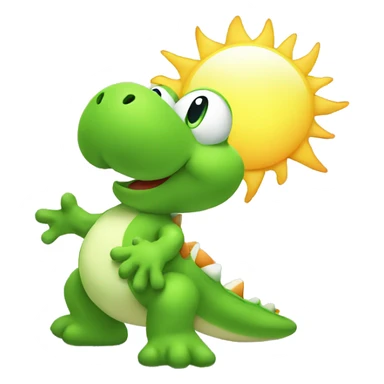 yoshi with a sun sticker
