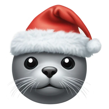 Seal wearing a christmas hat sticker