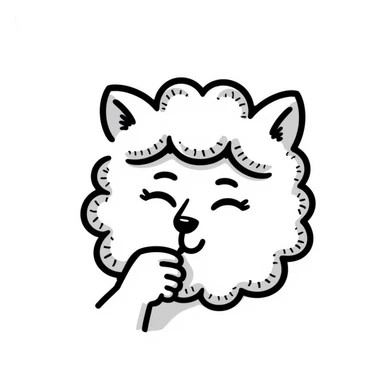 A furry thinking emoji sticker