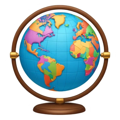 open atlas with a globe above sticker