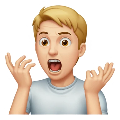 guy have hands on throat screaming sticker