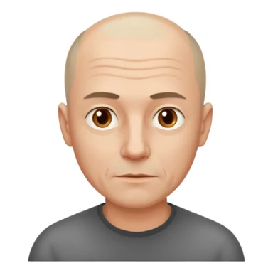 hombre, 50 años poco pelo rapado delgado sticker