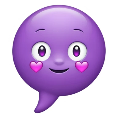 chat bubble emoji with a purple heart in it sticker