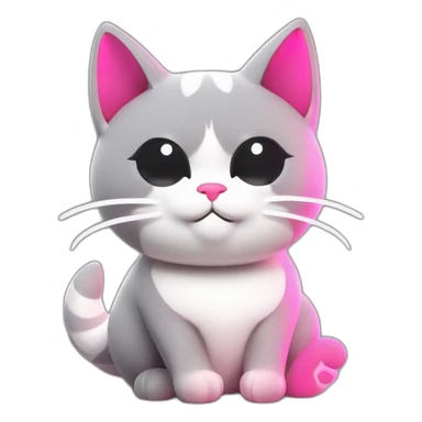 Gato gris con manchas blancas nariz rosa y smokin sticker