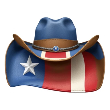 Texas flag with cowboy hat on it sticker
