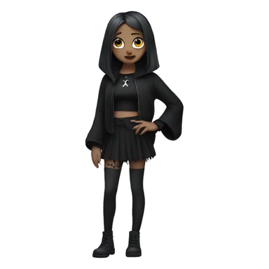 goth girl shrug sticker