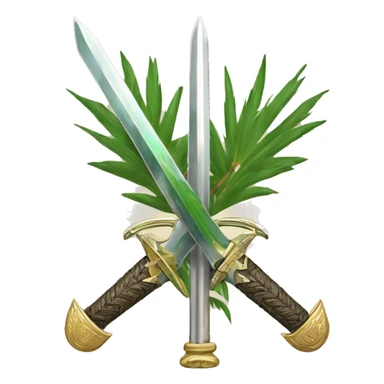 The emblem of the Kingdom of Saudi Arabia: the two swords and the palm tree sticker