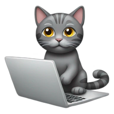 Programmer-gray-cat-lay-with-laptop sticker