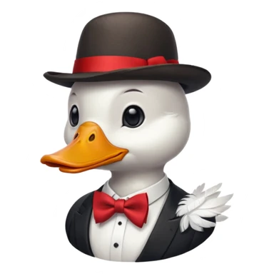 A cartoon very Italian duck sticker
