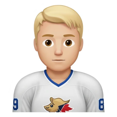 Blonde muscular man hockey uniform without head gear sticker