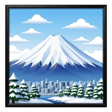 winter mountain tokyo sticker