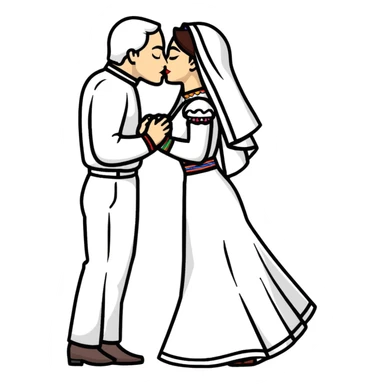 Russian and Mexican couple kissing sticker