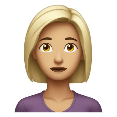 worried woman sticker