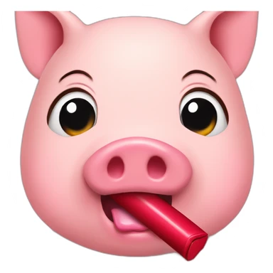 Lipstick on a pig's mouth sticker