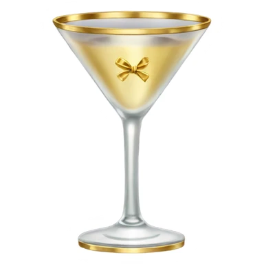 gold rimmed martini glass with tiny gold bows sticker