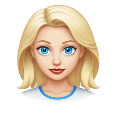 blonde hair blue eyes woman smirking with evil expression sticker
