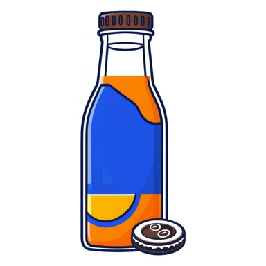 orange juice bottle with Oreo cookies sticker