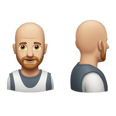 Fifty year man, little bit bald with a  very very very little beard redhair  sticker