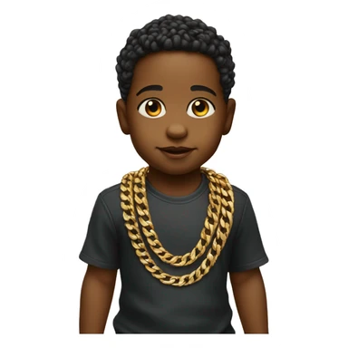 Baby boy wearing gold Cuban chain sticker