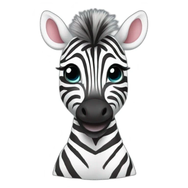 baby zebra with pacifier in the mouth sticker