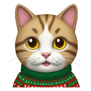Cat wearing a Christmas sweater  sticker