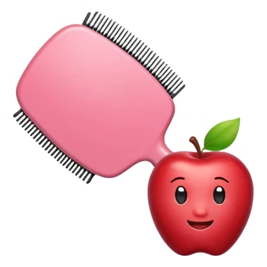 light pink hairbrush apple emoji style variation 3 sticker