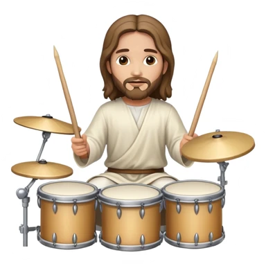 Jesus playing drums sticker