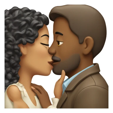 Woman kissing a man sticker