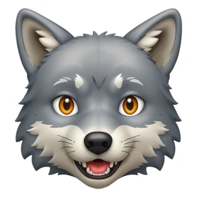 Grey wolf drooling looking at something he sees sticker