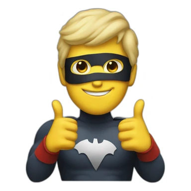 Portrait Super hero with thumbs up sticker