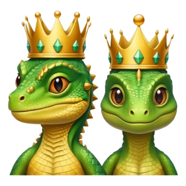 Female and male Lizard with crowns sticker