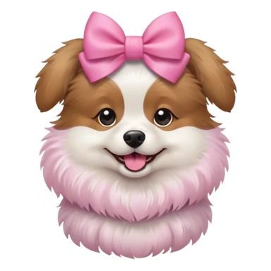 dog wearing a pink bow sticker