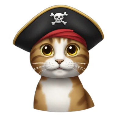 Cat with a pirate hat and eyepatch sticker