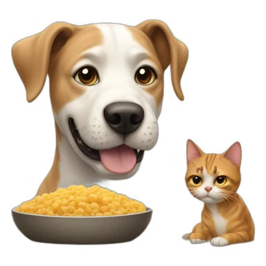 A dog eating a cat sticker