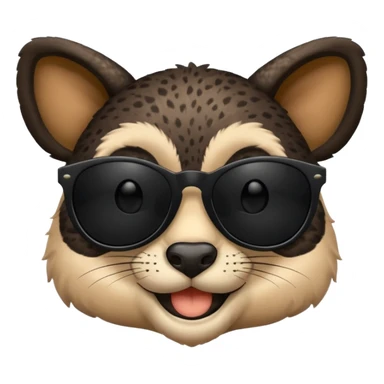 animal wtih black sunglasses  sticker