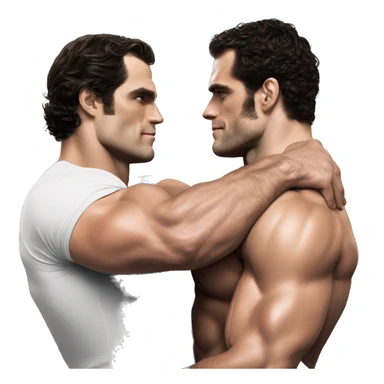  Henry cavill and henry cavill bodybuilders hug realistic sticker