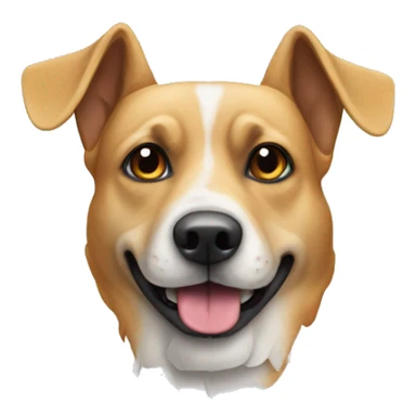 Chien avec des corne en papier collant  sticker