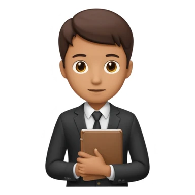 A DEVELOPER WITH A NOTEBOOK, USING FORMAL CLOTHES sticker